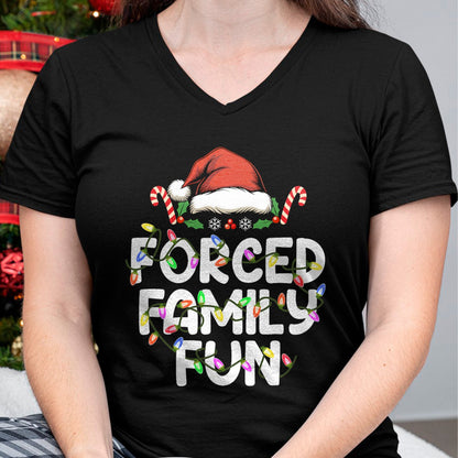 Forced Family Fun Christmas Pajamas Funny T-Shirt - Christmas Unisex T-Shirt/Hoodie/Sweatshirt - SNOW00
