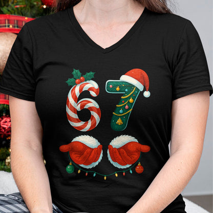 67 Christmas 6 7 Meme Pajamas Holiday Gen Alpha Slang T-Shirt - Christmas Unisex T-Shirt/Hoodie/Sweatshirt - SNOW00