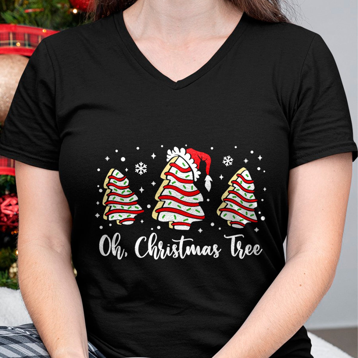 Groovy Oh Christmas Tree Cakes Debbie Becky Jen Cake Lovers T-Shirt - Christmas Unisex T-Shirt/Hoodie/Sweatshirt - SNOW00