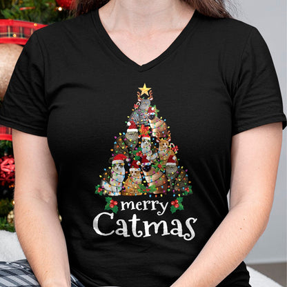 Merry Catmas Funny Cat Mom Cat Dad Christmas Cat T-Shirt - Christmas Unisex T-Shirt/Hoodie/Sweatshirt - SNOW00
