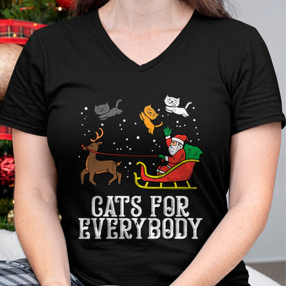 Cats For Everybody Christmas Cat Funny Xmas Women Santa T-Shirt - Christmas Unisex T-Shirt/Hoodie/Sweatshirt - SNOW00