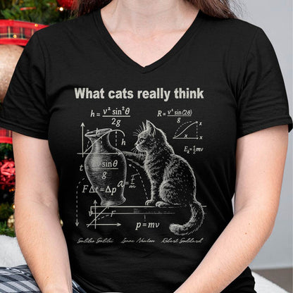 Funny Cat Physics Humor Design What Cats Really Think T-Shirt