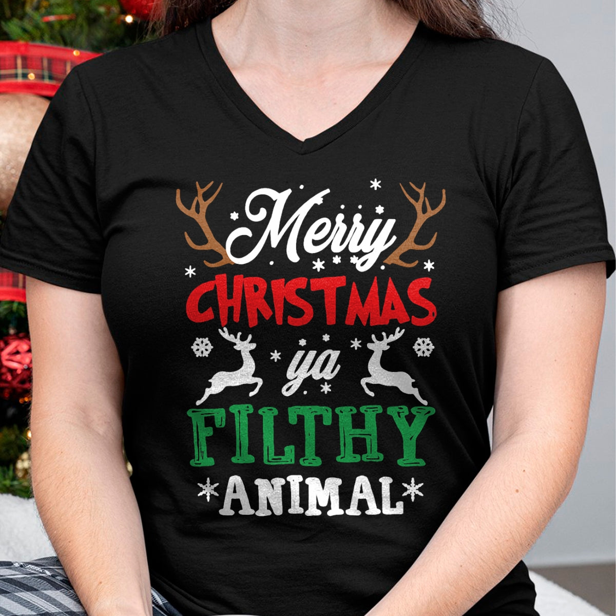 Merry Christmas Animal Filthy Ya Xmas Pajama T-Shirt - Christmas Unisex T-Shirt/Hoodie/Sweatshirt - SNOW00