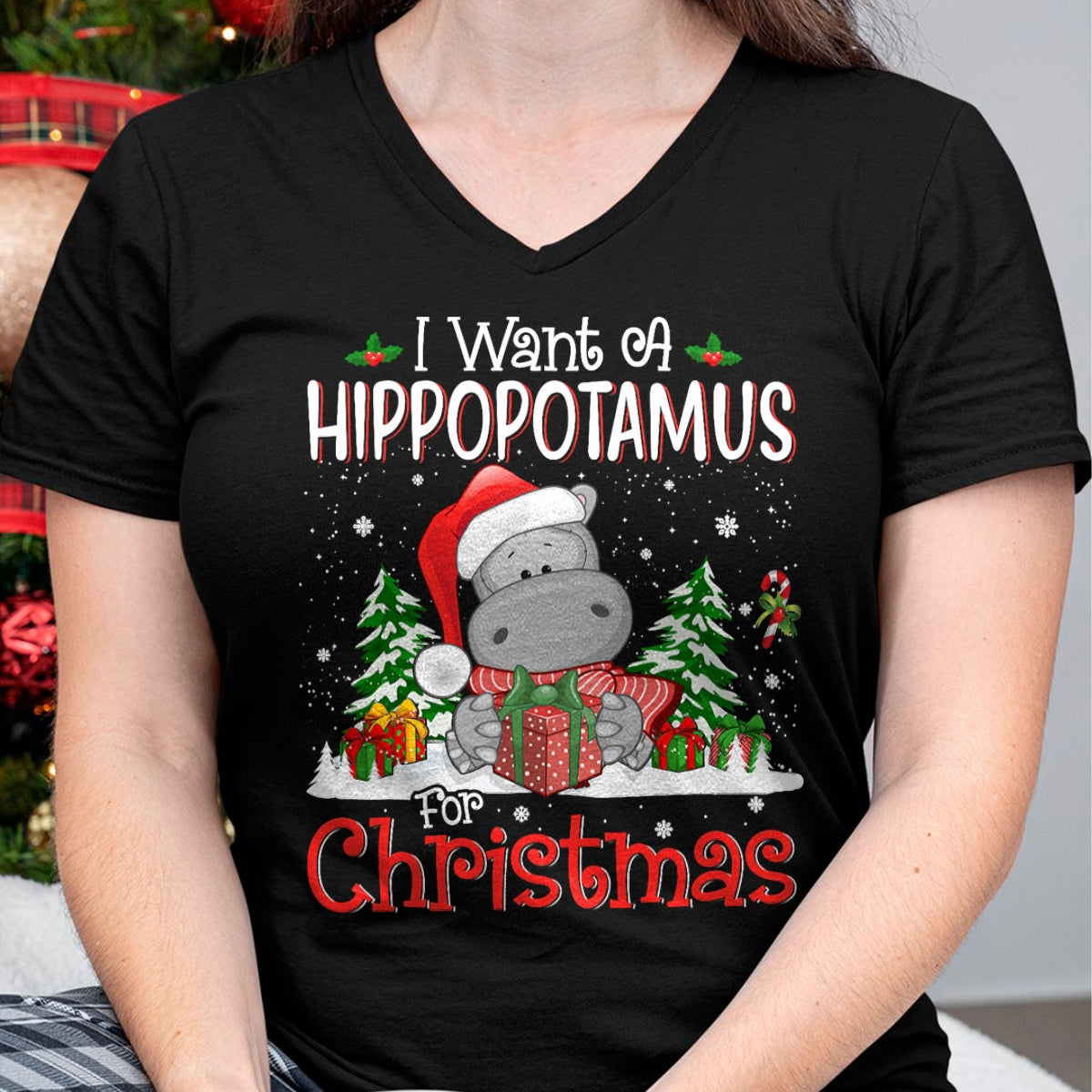I Want A Hippopotamus For Christmas Xmas Hippo for Kid Women T-Shirt - Christmas Unisex T-Shirt/Hoodie/Sweatshirt - SNOW00