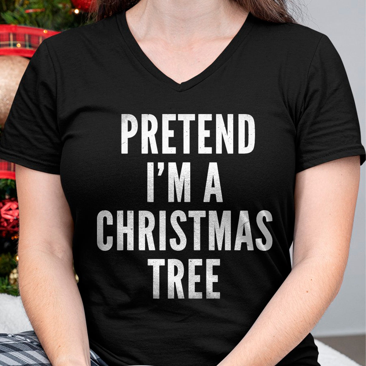 Funny Pretend Im A Christmas Tree Adult Christmas Costume T-Shirt - Christmas Unisex T-Shirt/Hoodie/Sweatshirt - SNOW00
