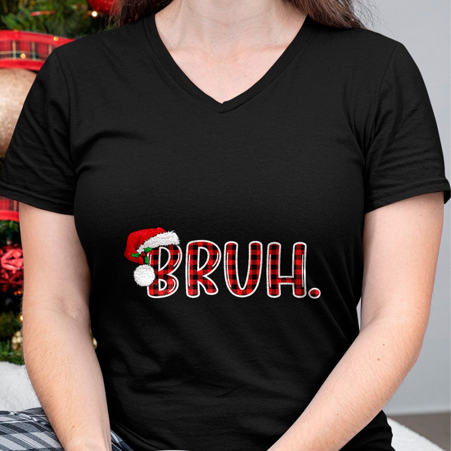 Bruh Funny Christmas Plaid Teens Boys Kids Xmas Pajamas T-Shirt - Christmas Unisex T-Shirt/Hoodie/Sweatshirt - SNOW00