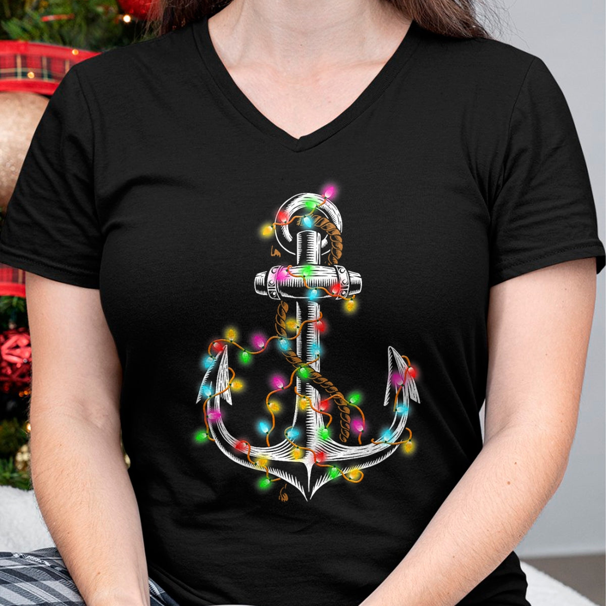 Christmas Lights Boating Sailing Cruise Boat Gifts T-Shirt - Christmas Unisex T-Shirt/Hoodie/Sweatshirt - SNOW00