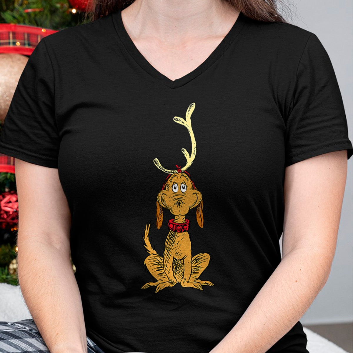 Dr. Seuss mens Classic Dr Seuss Reindeer Max T shirt, Black, Small US - Christmas Unisex T-Shirt/Hoodie/Sweatshirt - SNOW00