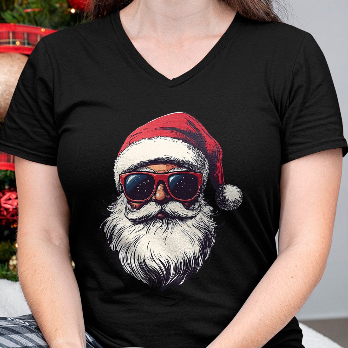 Cool Santa Claus Face Retro Sunglasses Christmas Men Boys T-Shirt - Christmas Unisex T-Shirt/Hoodie/Sweatshirt - SNOW00