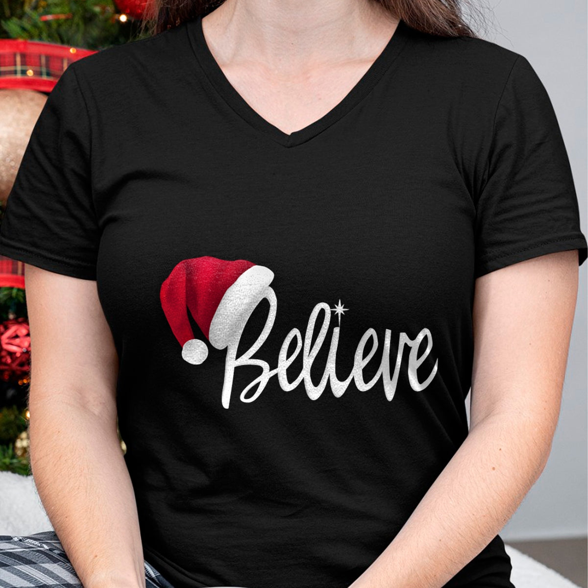 Christmas Long Sleeve T-Shirt - Believe in Santa Claus Shirt - Christmas Unisex T-Shirt/Hoodie/Sweatshirt - SNOW00