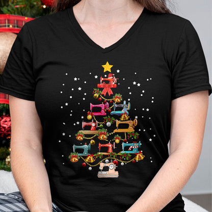 Funny Sewing Machine Christmas Tree Christmas Ornament Women T-Shirt - Christmas Unisex T-Shirt/Hoodie/Sweatshirt - SNOW00