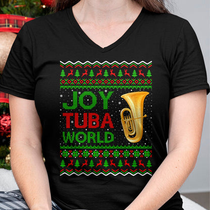 Joy Tuba World Music Lover Xmas Gift Ugly Tuba Christmas T-Shirt - Christmas Unisex T-Shirt/Hoodie/Sweatshirt - SNOW00