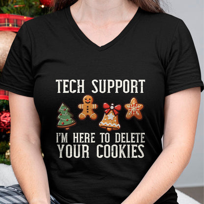 Christmas Tech Support Here To Delete Cookies Xmas Men Women T-Shirt - Christmas Unisex T-Shirt/Hoodie/Sweatshirt - SNOW00