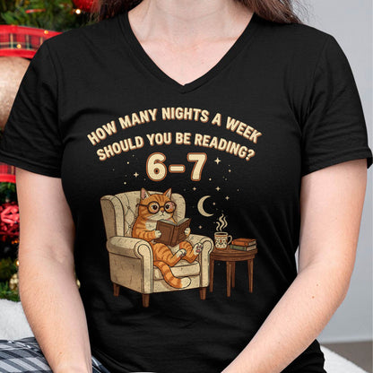 Funny Cat Reading 6-7 Meme English Teacher Book Lover Humor T-Shirt