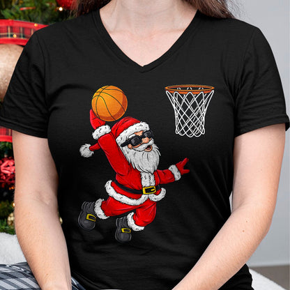 Christmas Santa Claus Dunking A Basketball Boys Kids Xmas T-Shirt - Christmas Unisex T-Shirt/Hoodie/Sweatshirt - SNOW00
