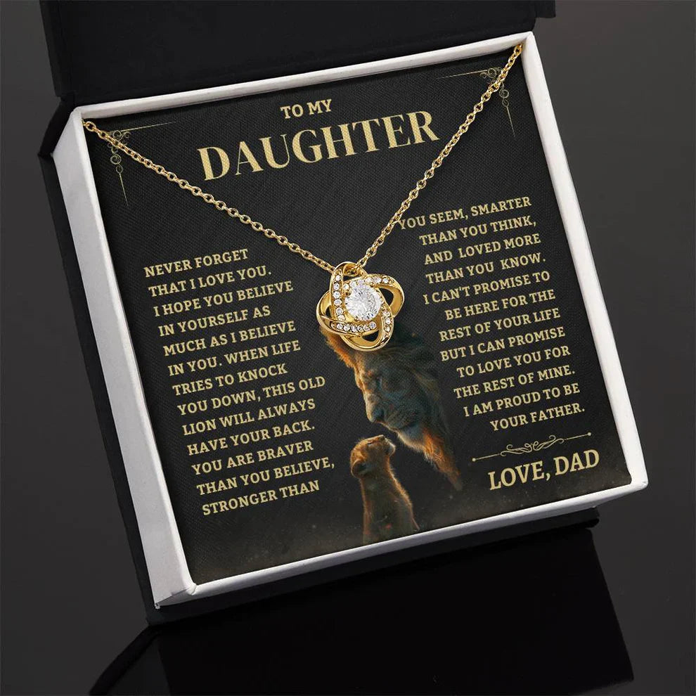 TO MY DAUGHTER FROM DAD - Premium Love Knot Necklace (SKUJ06-88)