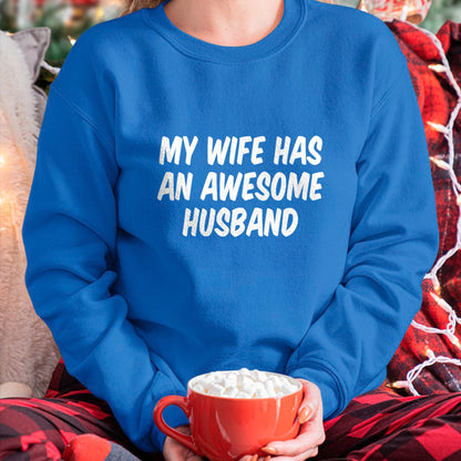 Best Wife Shirt, Wife and Husband Unisex T-Shirt/Hoodie/Sweatshirt HLT00 - My Wife Has An Awesome Husband T-Shirt (5)