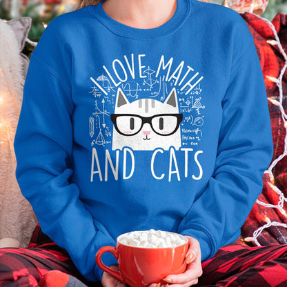 I Love Math and Cats Cute Kitty Cat Feline Lover Gift T-Shirt Small