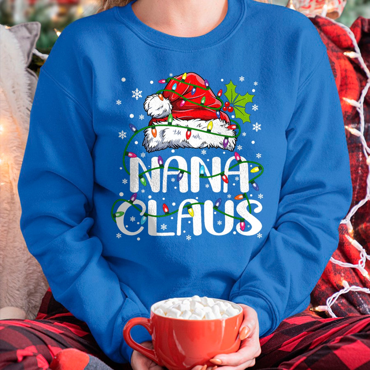Nana Claus Christmas Lights Pajama Family Matching T-Shirt - Christmas Unisex T-Shirt/Hoodie/Sweatshirt - SNOW00