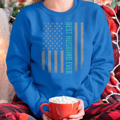 Best Wife Shirt, Wife and Husband Unisex T-Shirt/Hoodie/Sweatshirt HLT00 - Best Husband Ever American Flag Shirt Gifts For Father's day T-Shirt
