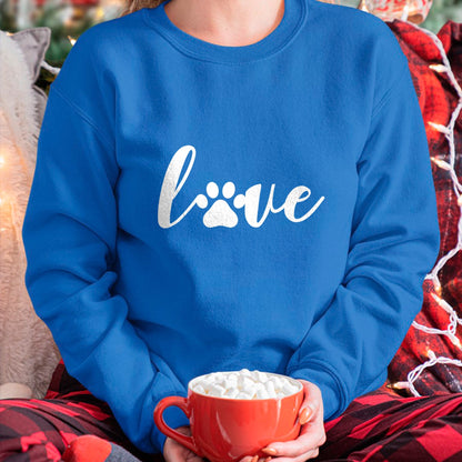 Dog Love Shirt, Dog Lover Gift T-Shirt/Hoodie/Sweatshirt HLT00 - Paw Print Love Heart Funny Cool Dog Cat Mom Pet Animal Lover T-Shirt