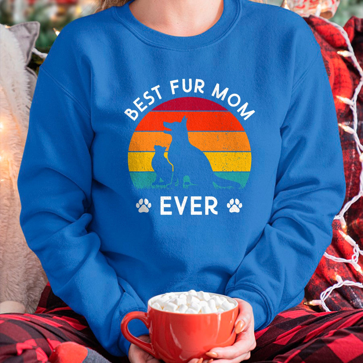 Dog Love Shirt, Dog Lover Gift T-Shirt/Hoodie/Sweatshirt HLT00 - Funny Best Fur MOM Ever Vintage Retro Dog and Cat Owner Love T-Shirt (2)
