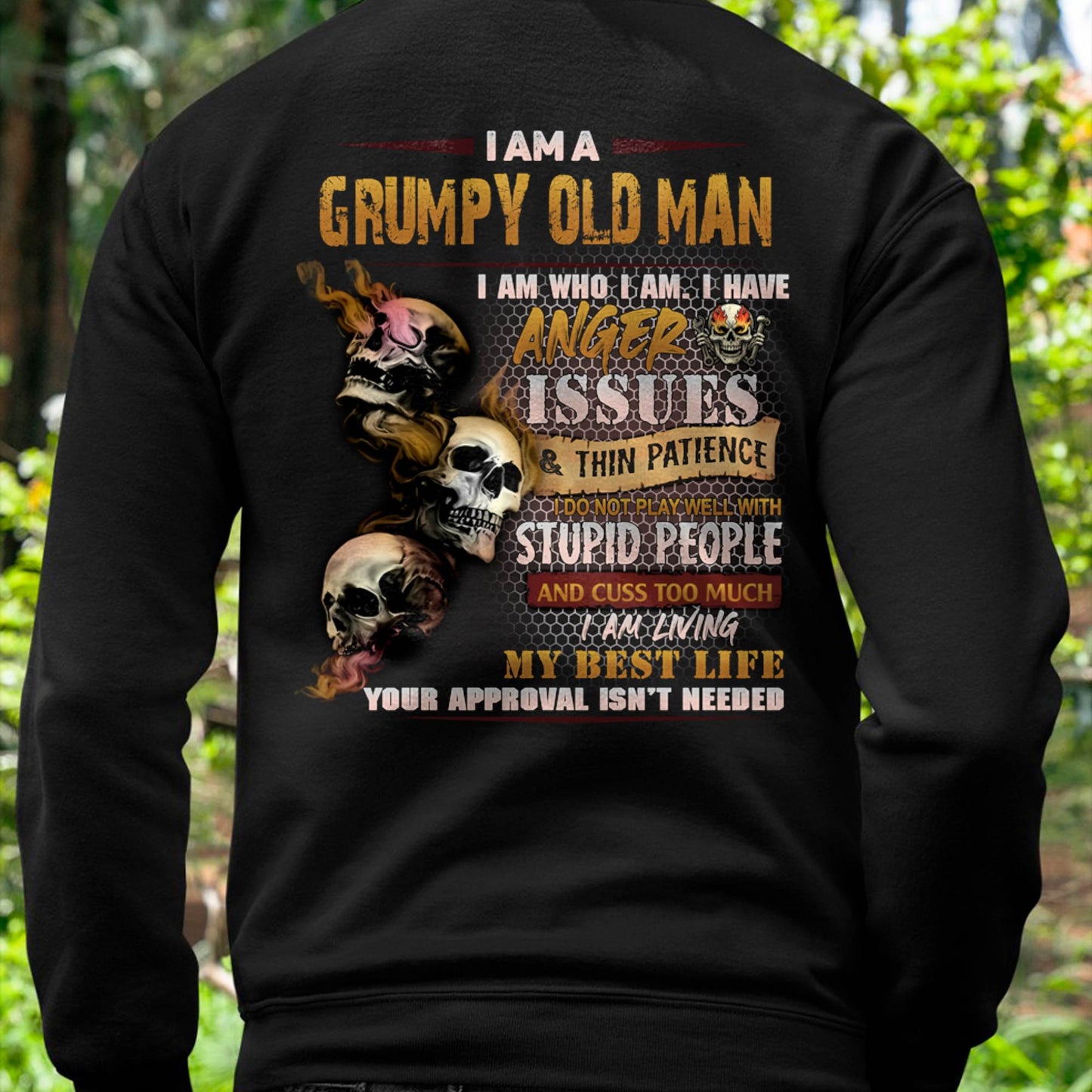 Grumpy Old Man T-Shirt - Funny Skull Anger Issues Tee - Perfect Gift For Men SNOW00 (SKU08-67-00)