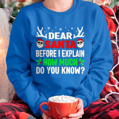 Funny Christmas Kids Adults Dear Santa I Can Explain T-Shirt - Christmas Unisex T-Shirt/Hoodie/Sweatshirt - SNOW00