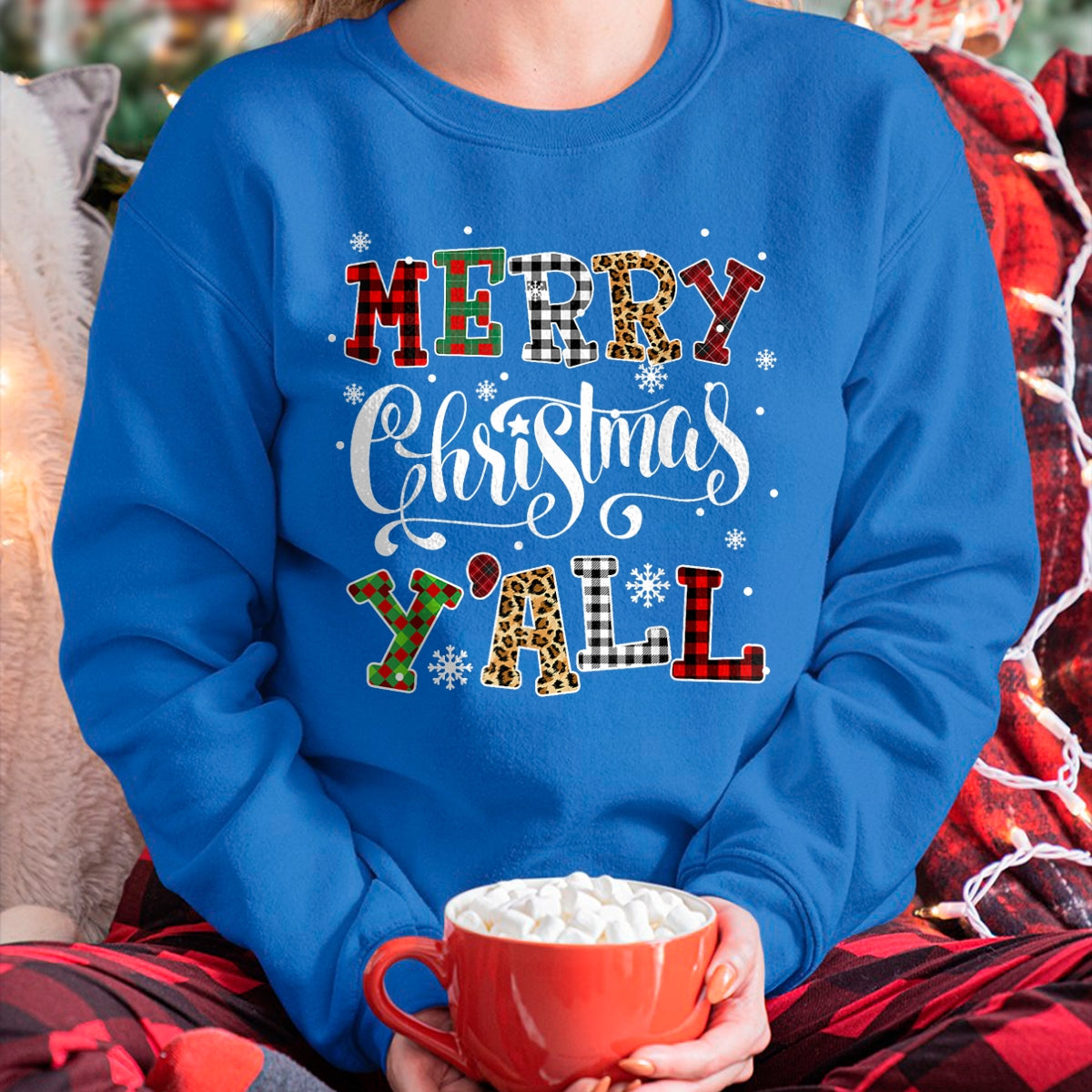 Merry Christmas Ya'll Leopard Buffalo Plaid Pajama Family T-Shirt - Christmas Unisex T-Shirt/Hoodie/Sweatshirt - SNOW00