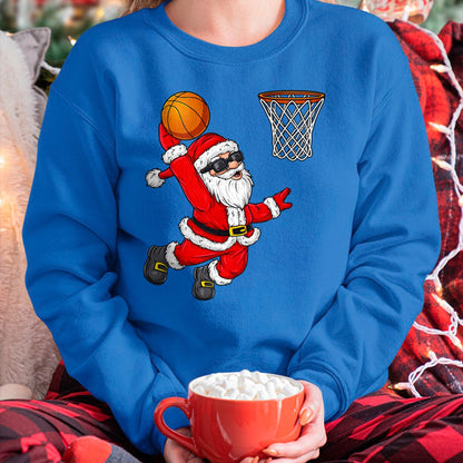 Christmas Santa Claus Dunking A Basketball Boys Kids Xmas T-Shirt - Christmas Unisex T-Shirt/Hoodie/Sweatshirt - SNOW00