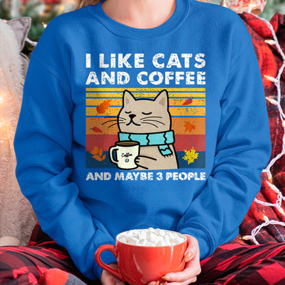 I Like Cats and Coffee and Maybe 3 People, Cats Lover Women T-Shirt