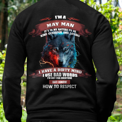 MAY - KNOW HOW TO RESPECT - BIRTHDAY T-SHIRT FOR MEN - SNOW05 (SKU12-162-05)