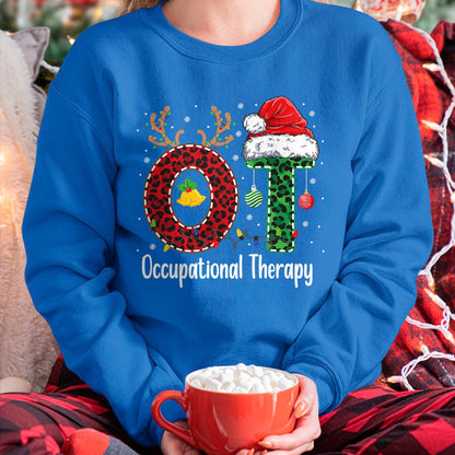Occupational Therapy Christmas santa hat OT Therapist T-Shirt - Christmas Unisex T-Shirt/Hoodie/Sweatshirt - SNOW00