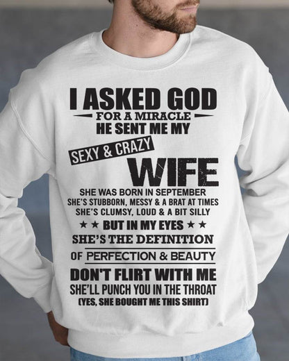 09, SEPTEMBER, SHE’S THE DEFINITION OF PERFECTION & BEAUTY – GIFT T SHIRT FROM WIFE FOR HUSBAND – SNOW MALE09 (SKU26T-01214-09)