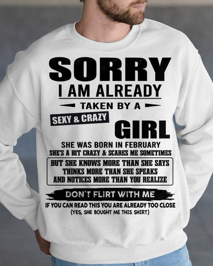 FEBRUARY, SORRY I AM ALREADY TAKEN BY A SEXY & CRAZY GIRL – SNOW MALE01 (SKU26T-01163-02)