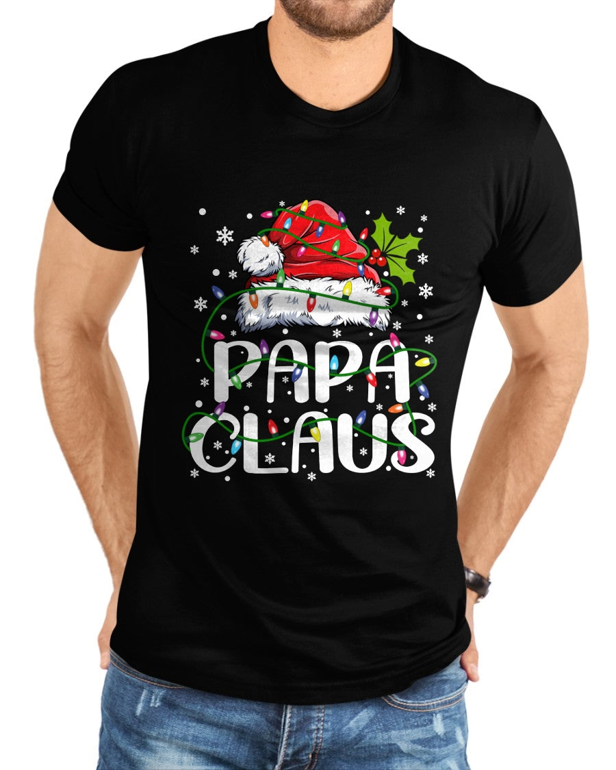 Papa Claus Christmas Lights Pajama Family Matching T-Shirt - Christmas Unisex T-Shirt/Hoodie/Sweatshirt - SNOW00