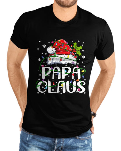 Papa Claus Christmas Lights Pajama Family Matching T-Shirt - Christmas Unisex T-Shirt/Hoodie/Sweatshirt - SNOW00