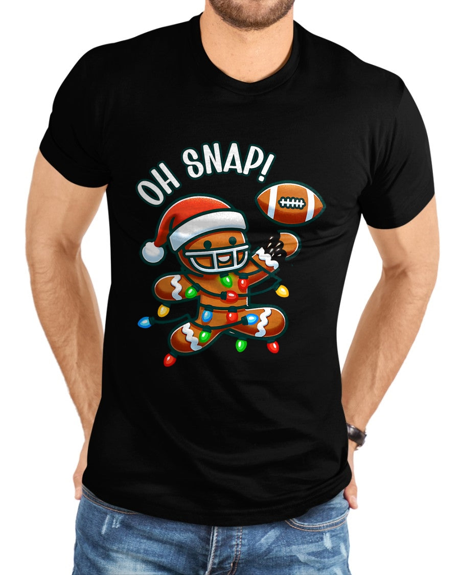 Funny Gingerbread Man Pajamas & PJs Xmas Holiday Oh Snap Gingerbreadman Christmas Football T-Shirt - Christmas Unisex T-Shirt/Hoodie/Sweatshirt - SNOW00