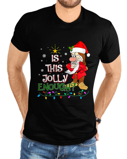 Is This Jolly Enough Grumpy Elf Pajama Christmas Lights T-Shirt - Christmas Unisex T-Shirt/Hoodie/Sweatshirt - SNOW00