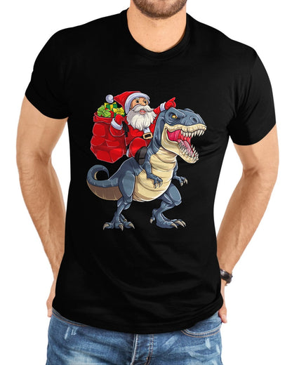 Dinosaur T rex Christmas Santa Boys Men Girls Xmas Squad T-Shirt - Christmas Unisex T-Shirt/Hoodie/Sweatshirt - SNOW00