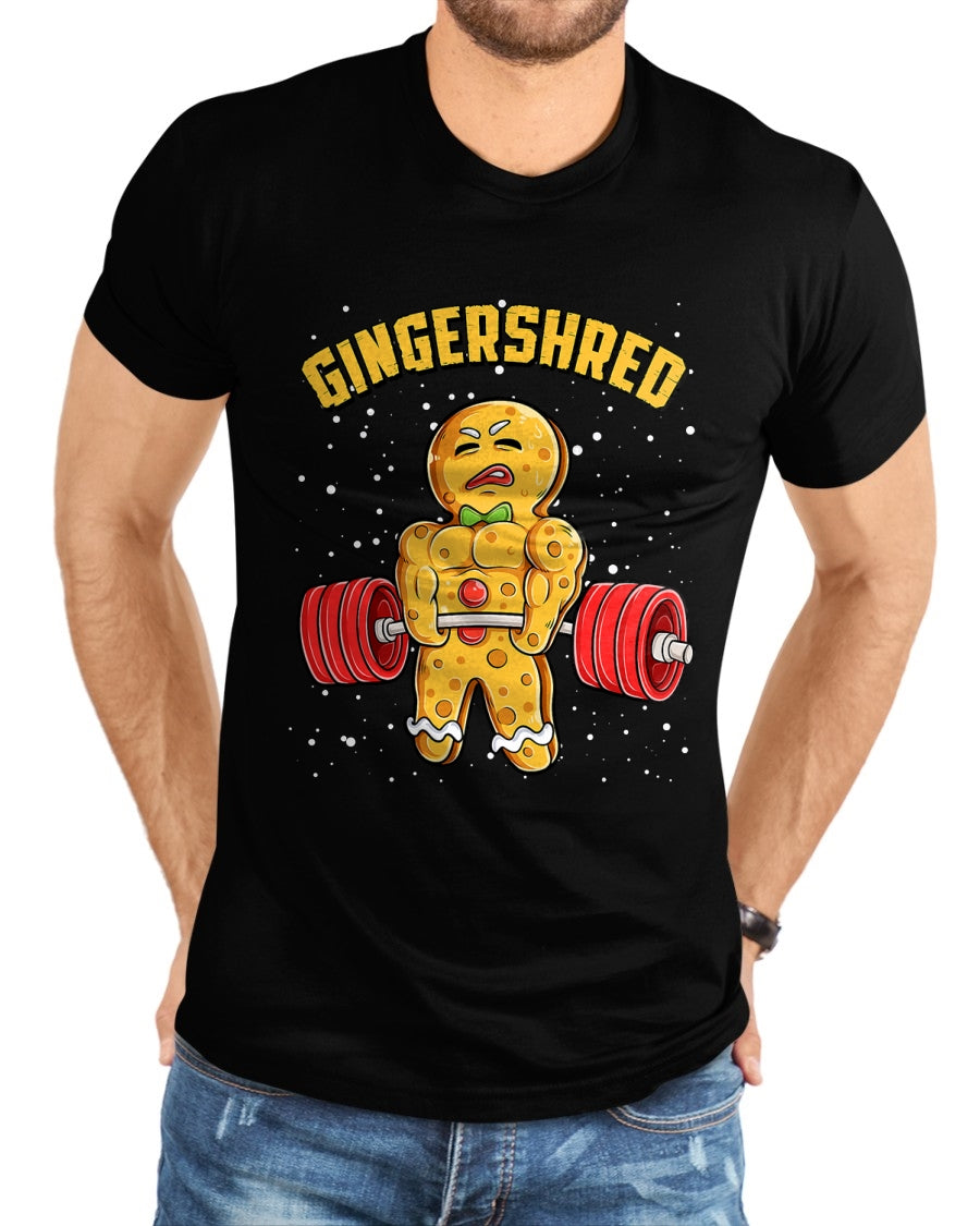 Gingershred Funny Gingerbread Man Gym Bodybuilding Christmas T-Shirt - Christmas Unisex T-Shirt/Hoodie/Sweatshirt - SNOW00