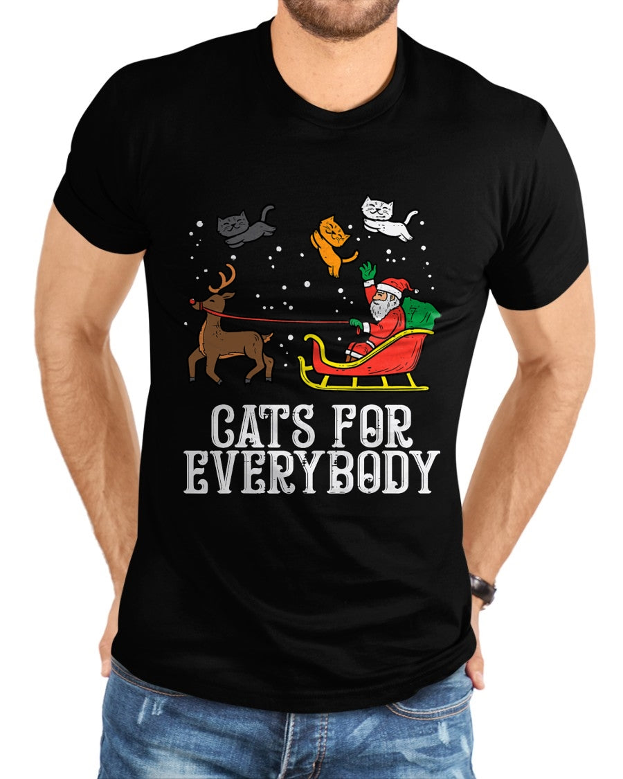 Cats For Everybody Christmas Cat Funny Xmas Women Santa T-Shirt - Christmas Unisex T-Shirt/Hoodie/Sweatshirt - SNOW00