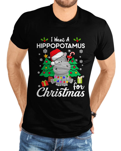 I Want A Hippopotamus For Christmas Cute Gift Xmas Costume T-Shirt - Christmas Unisex T-Shirt/Hoodie/Sweatshirt - SNOW00