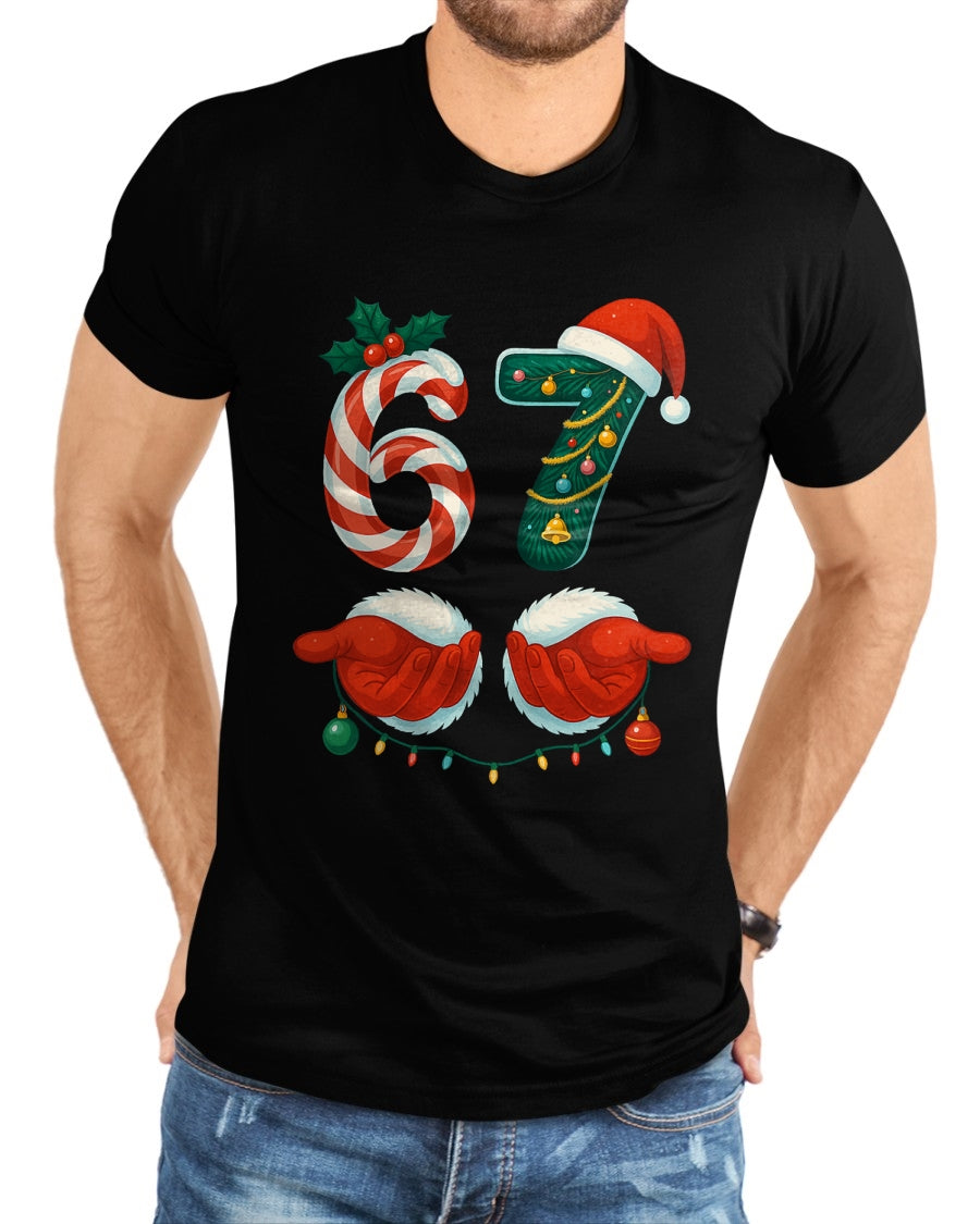 67 Christmas 6 7 Meme Pajamas Holiday Gen Alpha Slang T-Shirt - Christmas Unisex T-Shirt/Hoodie/Sweatshirt - SNOW00
