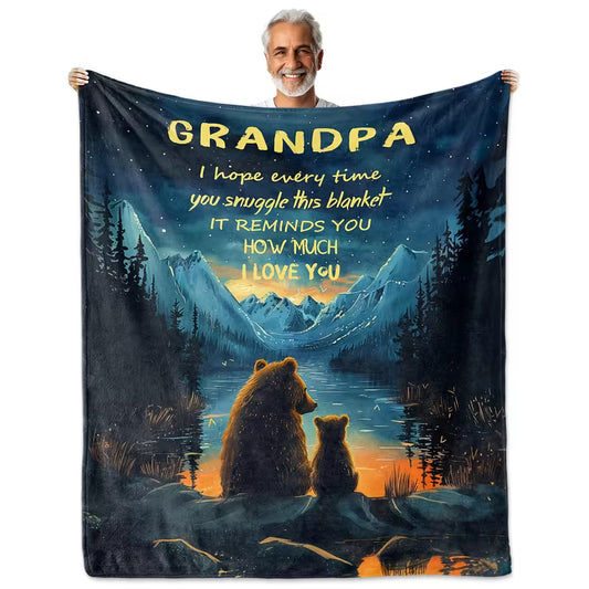 Special Gift For Your Grandpa Blanket - From GrandSon & Granddaughter