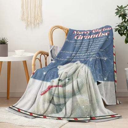 Christmas Gift For Your Grandson Blanket - From Grandma& Grandpa