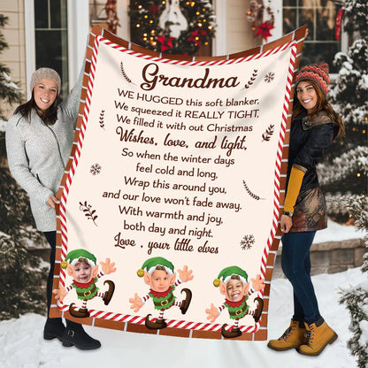 Special Gift For Grandma Blanket - From Grandson & Granddaughter