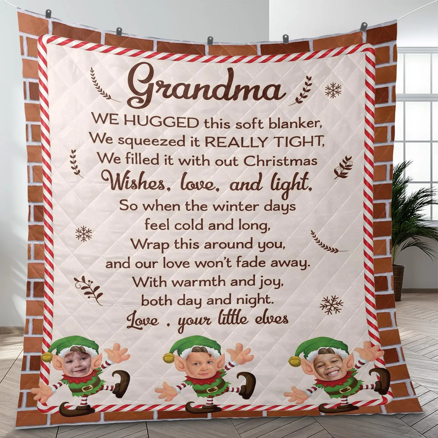 Special Gift For Grandma Blanket - From Grandson & Granddaughter