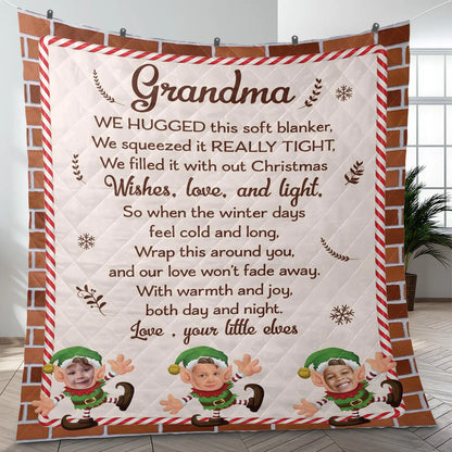Special Gift For Grandma Blanket - From Grandson & Granddaughter