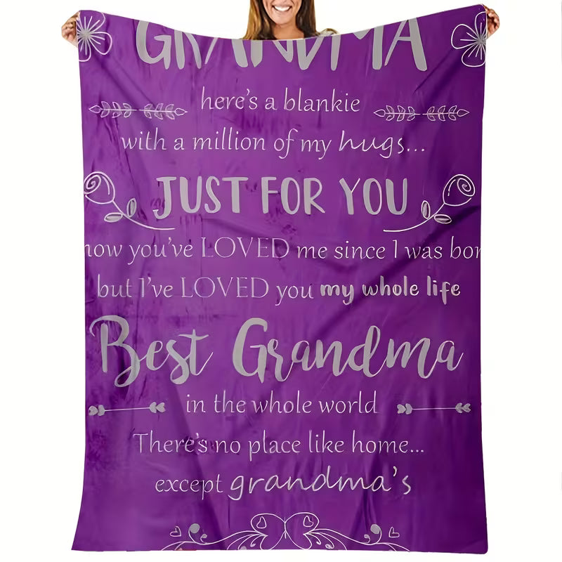 Special Gift For Grandma Blanket - From Grandson & Granddaughter